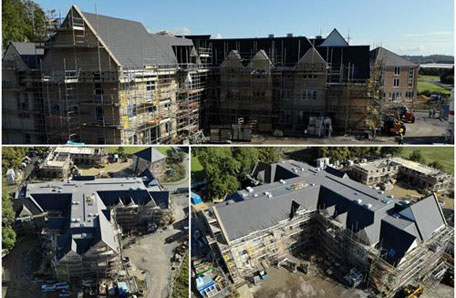 Progression drone shots of the Oakham Nursing Home project